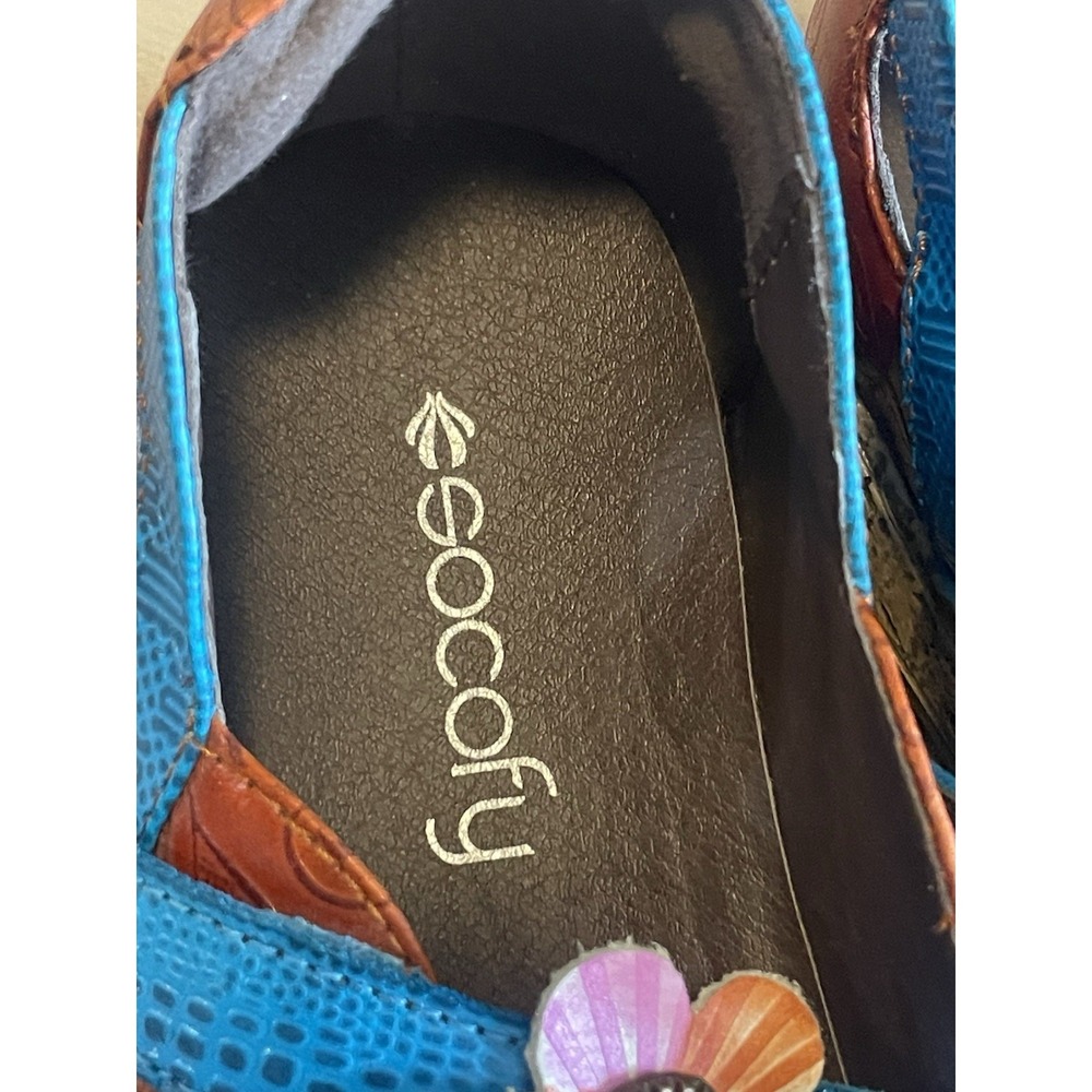 Socofy Women's Mary Jane Clogs Flower Embossed Paisley Boho Size 8.5 Handcrafted - Picture 4 of 10